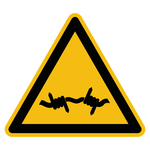 Warnzeichen "Warnung vor Stacheldraht" DIN EN ISO 7010-W033