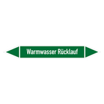 Rohrleitungskennzeichen Warmwasser Rücklauf Folie selbstklebend 15 x 100 mm