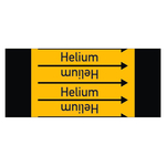 Rohrleitungskennzeichen Helium für Rohrleitungen ab Ø 10 mm (3/8 Zoll), Folie selbstklebend 90 mm x 33 m auf Rolle