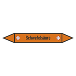 Rohrleitungskennzeichen Schwefelsäure Folie selbstklebend 15 x 100 mm