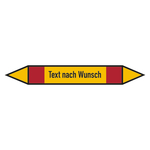 Rohrleitungskennzeichen Brennbare Gase - Text nach Wunsch Folie selbstklebend 100 x 15 mm