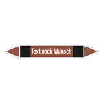 Rohrleitungskennzeichen Nicht Brennbare Flüssigkeiten - Text nach Wunsch Folie selbstklebend 100 x 15 mm