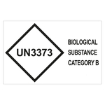 Gefahrzettel, Ansteckungsgefährliche Stoffe, mit UN3373, BIOLOGICAL SUBSTANCE CATEGORY B (Englisch), Haftpapier, 210 x 148 mm, Einzeletikett
