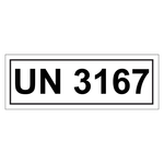 Gefahrzettel mit UN 3167, Folie, 140 x 55 mm, 500 Stück/Rolle