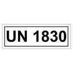 Gefahrzettel mit UN 1830, in verschiedenen Größen