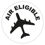 Gefahrzettel, Verpackungskennzeichen Air Eligible, Folie, Ø 100 mm, 100 Stück/Rolle