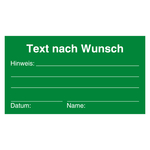 Qualitätsaufkleber mit Text nach Wunsch Grün, Haftpapier, 90 x 50 mm, Rechteckig, 500 Stück/Rolle