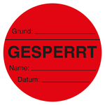 Qualitätsaufkleber Gesperrt, Rot, Folie, Ø 60 mm, Rund, 100 Stück/Rolle