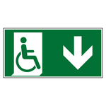 Rettungszeichen Rollstuhlfahrer unten