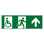 Rettungszeichen Notausgang Rollstuhlfahrer rechts oben