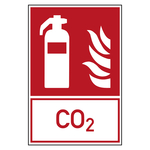 Brandschutzzeichen Feuerlöscher CO2 Kombischild Folie 200 x 300 mm Einzeletikett