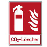 Brandschutzzeichen Feuerlöscher CO2-Löscher Kombischild Folie 300 x 400 mm Einzeletikett