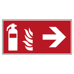 Brandschutzzeichen Feuerlöscher rechts