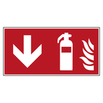 Brandschutzzeichen Feuerlöscher unten