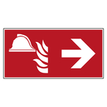 Brandschutzzeichen Mittel und Geräte zur Brandbekämpfung rechts
