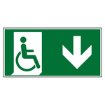Bodenmarkierung Rettungszeichen Rettungsweg Rollstuhlfahrer unten