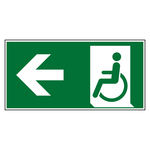 Bodenmarkierung Rettungszeichen Rettungsweg Rollstuhlfahrer links mit Pfeil
