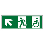 Bodenmarkierung Rettungszeichen Notausgang Rollstuhlfahrer links schräg oben