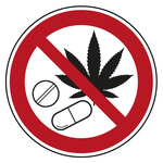 Verbotszeichen Medikamente und Cannabis verboten Praxisbewährt