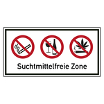 Verbotszeichen Suchtmittelfreie Zone Kombischild