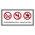 Verbotszeichen Suchtmittelfreie Zone Drug Free Zone Kombischild