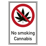 Verbotsschild No smoking Cannabis Kombischild