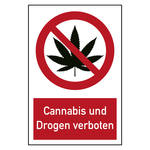 Verbotszeichen Cannabis verboten Kombischild