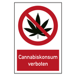 Verbotszeichen Cannabiskonsum verboten Kombischild