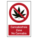 Verbotszeichen Cannabisfreie Zone No Cannabis Kombischild