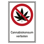 Verbotsschild Cannabiskonsum verboten Kombischild