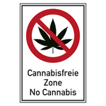 Verbotsschild Cannabisfreie Zone No Cannabis Kombischild