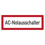 Feuerwehrzeichen AC-Notausschalter DIN 4066
