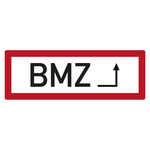 Feuerwehrzeichen BMZ mit Pfeil rechtsherum DIN 4066