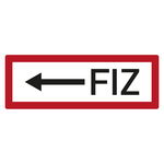 Feuerwehrzeichen FIZ mit Pfeil links DIN 4066