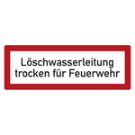 Feuerwehrzeichen Löschwasserleitung trocken für Feuerwehr DIN 4066 Folie 148 x 52 mm Einzeletikett