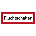 Feuerwehrzeichen Fluchtschalter DIN 4066 Kunststoff 297 x 105 mm Einzelschild