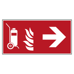 Bodenmarkierung Brandschutzzeichen Fahrbarer Feuerlöscher rechts