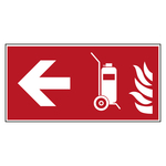 Bodenmarkierung Brandschutzzeichen Fahrbarer Feuerlöscher links