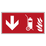 Bodenmarkierung Brandschutzzeichen Fahrbarer Feuerlöscher unten