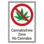 Verbot Zeichen Cannabisfreie Zone No Cannabis Kombischild Folie 400 x 600 mm Einzeletikett