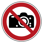 Verbotszeichen Fotografieren verboten DIN EN ISO 7010 P029 Kunststoff Ø 100 mm Einzelschild