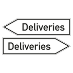 Wegweiser englisch "Deliveries" in verschiedenen Ausführungen