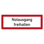 Feuerwehrzeichen Notausgang freihalten DIN 4066