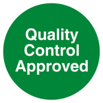 Qualitätskennzeichen Quality Control Approved Grün Rund Folie Ø 25 mm 500 Stück/Rolle