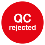 Qualitätskennzeichen QC rejected Rot Rund