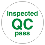 Qualitätskennzeichen Inspected QC pass Weiß Rund