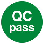 Qualitätskennzeichen QC pass Grün Rund