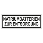 Verpackungskennzeichen NATRIUMBATTERIEN ZUR ENTSORGUNG