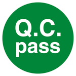 Qualitätskennzeichen Q.C. pass Grün Rund