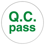 Qualitätskennzeichen Q.C. pass Weiß Rund